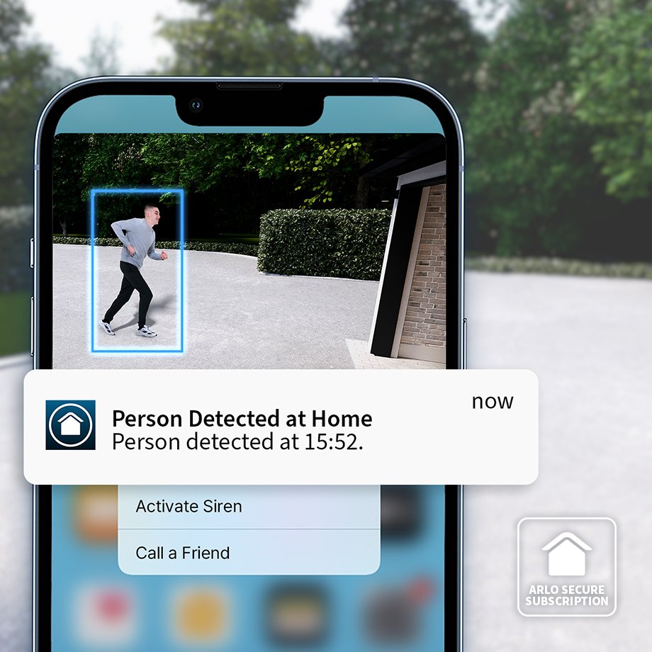 Advanced motion detection interface of Arlo Secure app on a smartphone.
